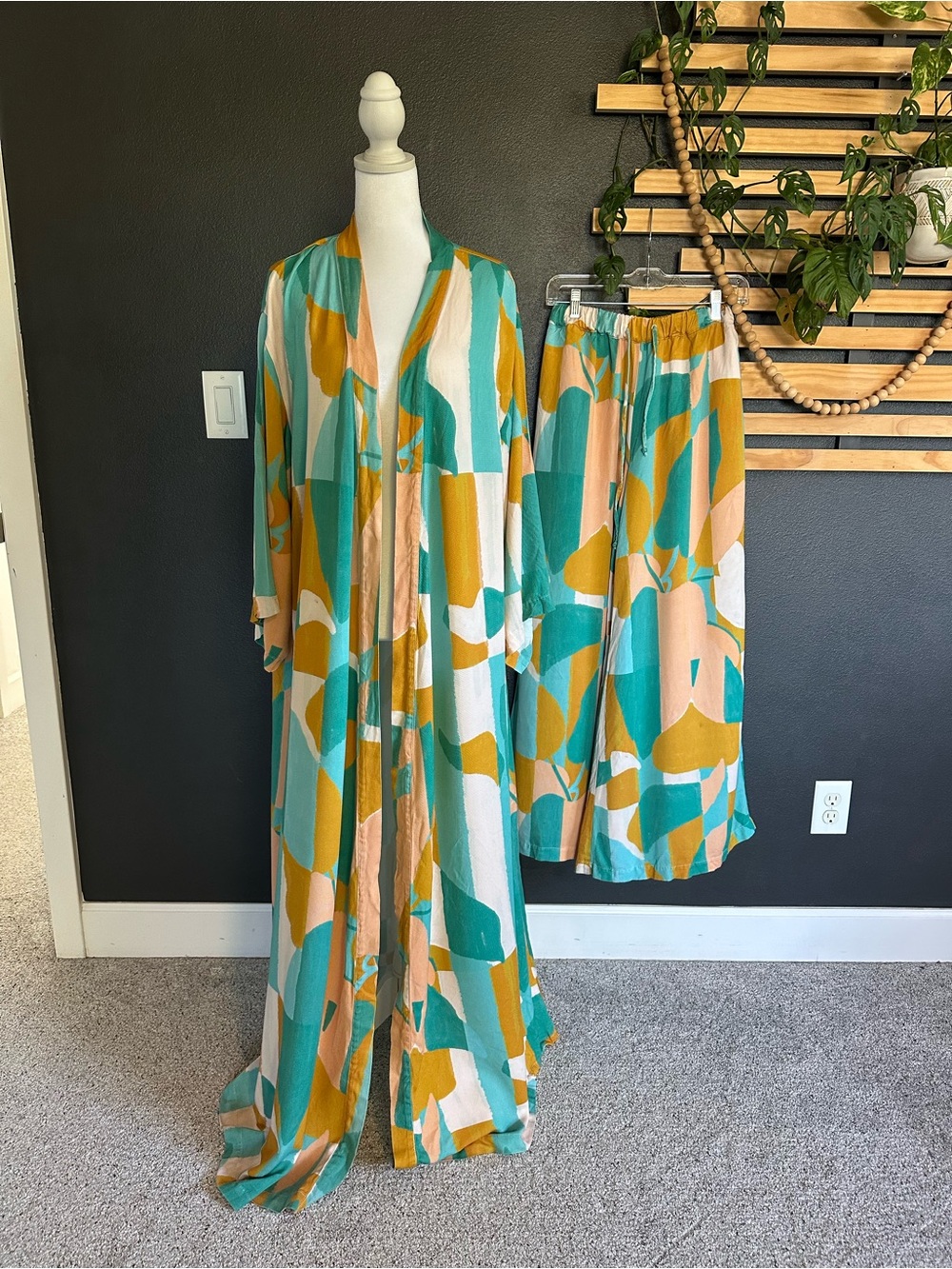 Nomads Sunset Kimono II Lenzing™ Ecovero™ Maxi Duster Cover Up Size 2 - Picture 9 of 9